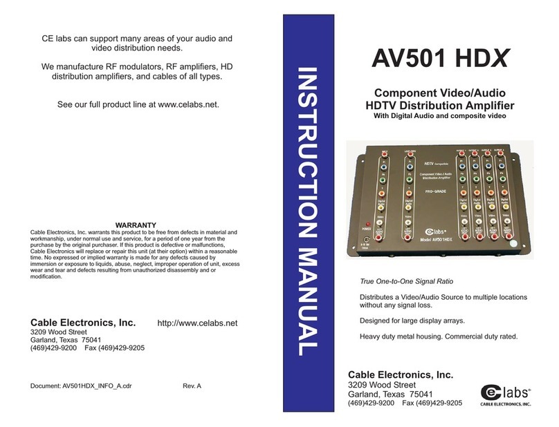Cable Electronics CE Labs AV501 HDX User manual