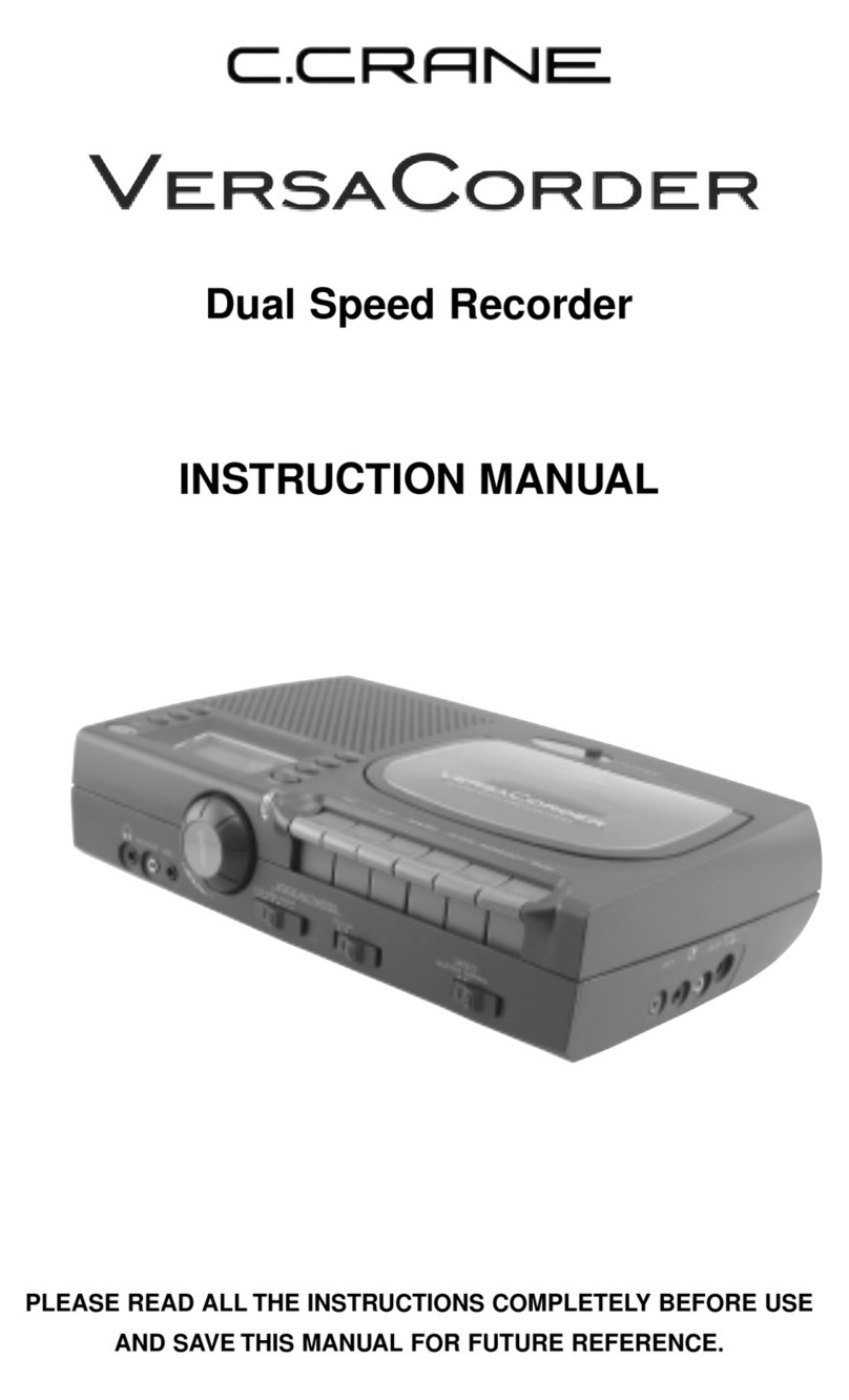 C. Crane VersaCorder Dual Speed Recorder instruction manual C. Crane VersaCorder Dual Speed Recorder instruction manual