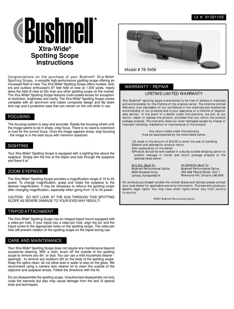 Bushnell XTRA-WIDE 78-5456 User manual