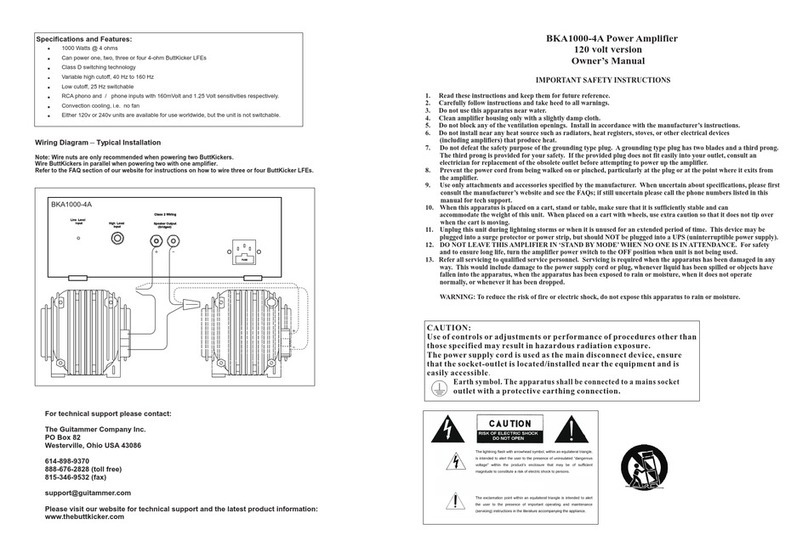 ButtKicker BKA1000-4A owner's manual