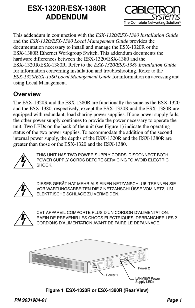 Cabletron Systems ESX-1380 Installation and operating instructions Cabletron Systems ESX-1380 Installation and operating instructions
