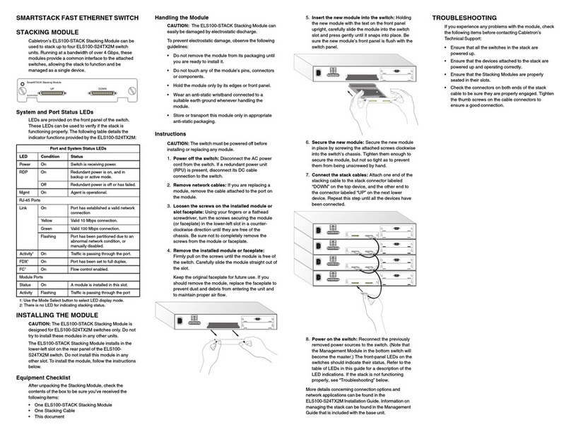 Cabletron Systems ELS100 Quick installation guide