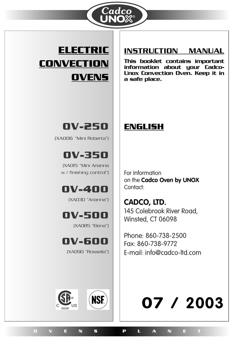 Cadco UNOX OV-250 instruction manual