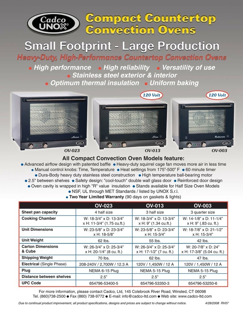 Cadco UNOX OV-003 Brochure & specs