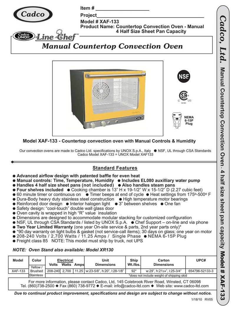 Cadco Line Chef XAF-133 User manual Cadco Line Chef XAF-133 User manual