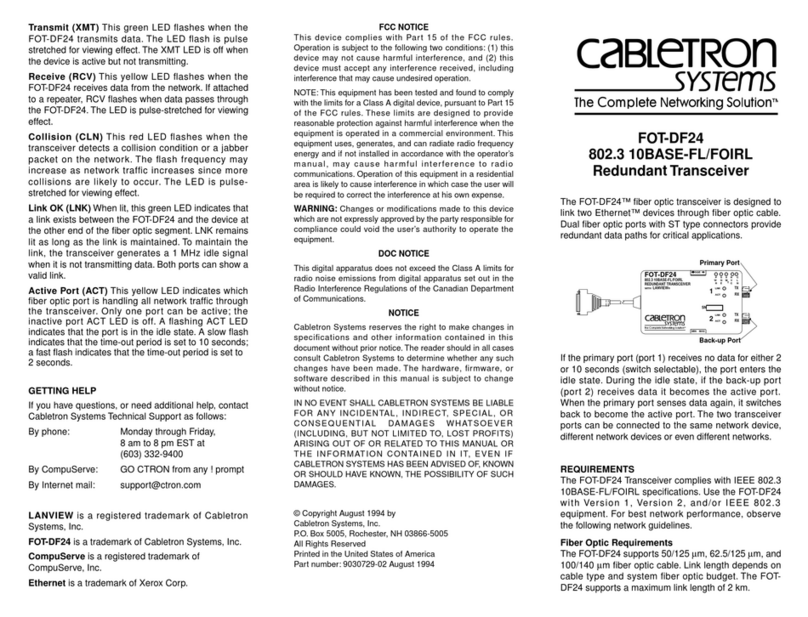 Cabletron Systems FOT-DF24 manual