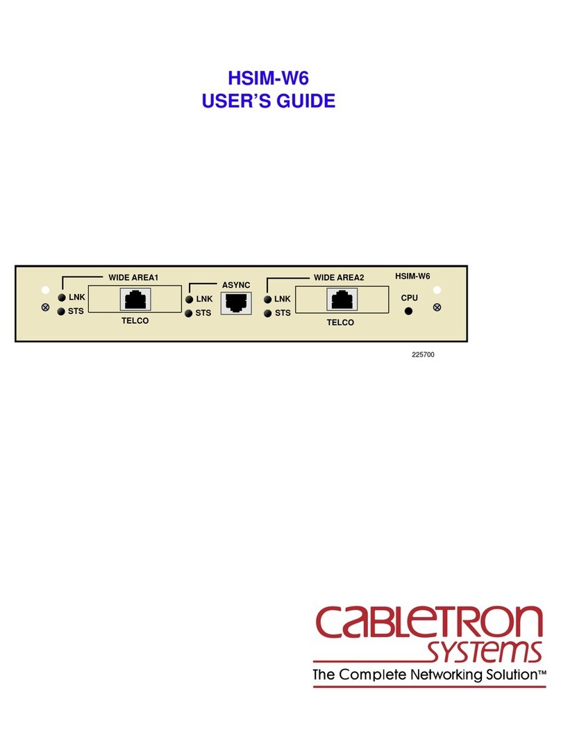 Cabletron Systems CyberSWITCH HSIM-W6 user guide