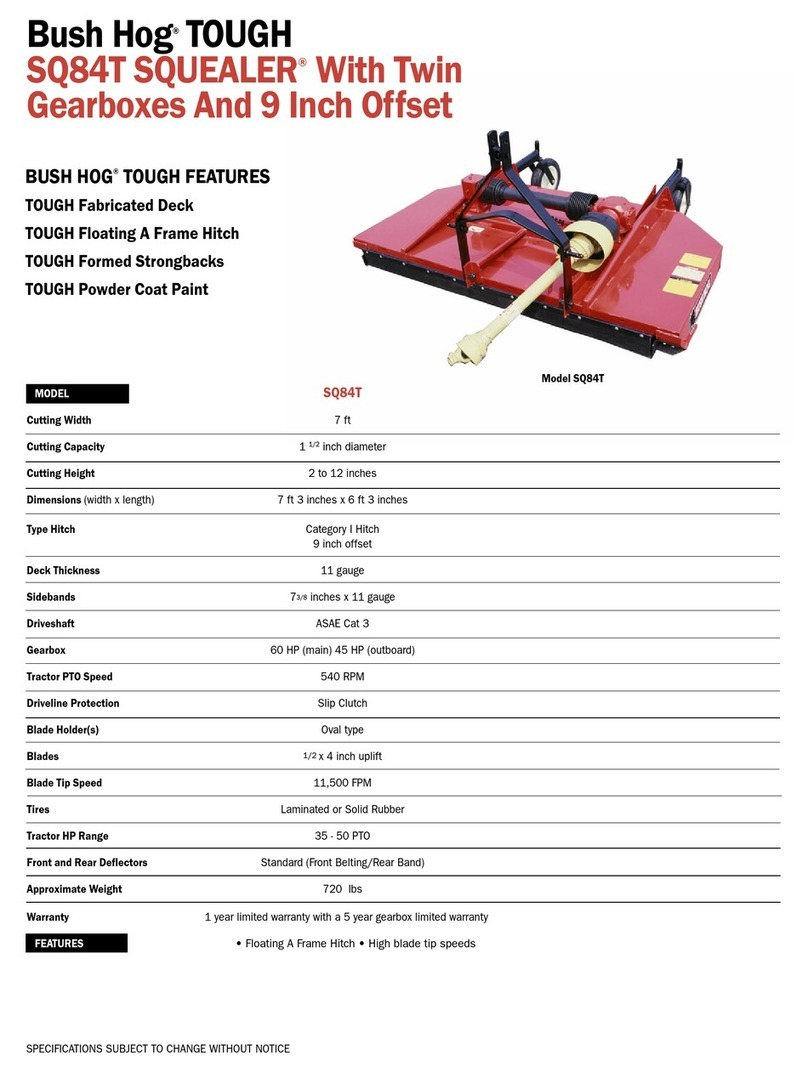 Bush Hog Tough SQ84T SQUealer User manual Bush Hog Tough SQ84T SQUealer User manual