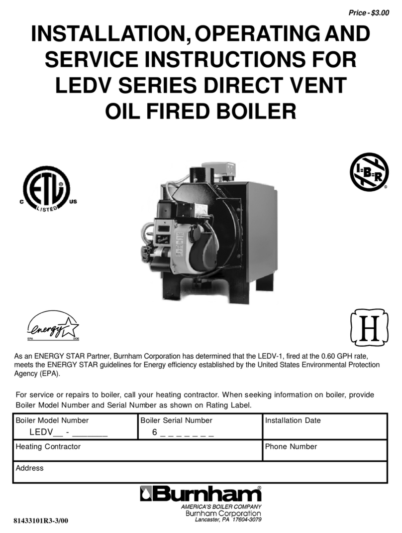 Burnham LEDV SERIES Installation & service instructions