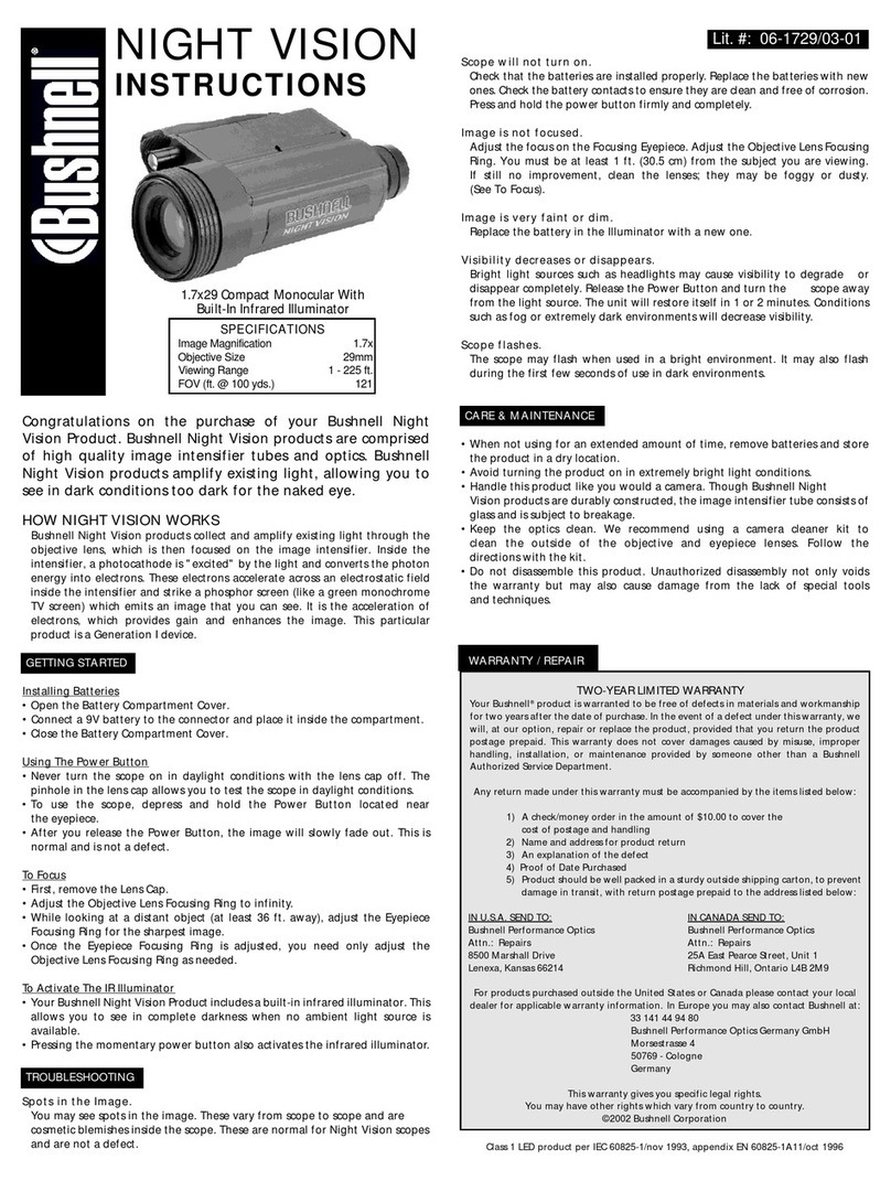 Bushnell 06-1729/03-01 User manual