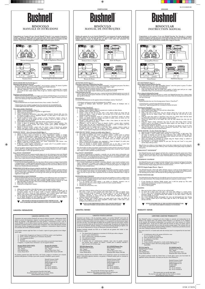 Bushnell 91-0203/01-08 instruction manual