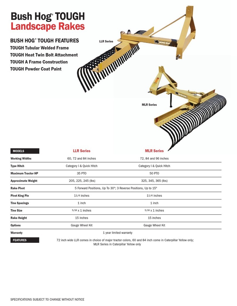 Bush Hog TOUGH LLR series Specifications