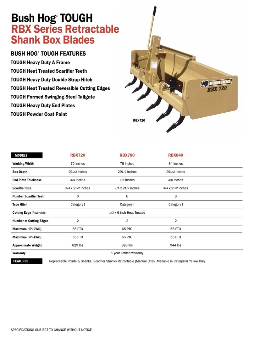 Bush Hog Retractable Shank Box Blades RBX Specifications Bush Hog Retractable Shank Box Blades RBX Specifications