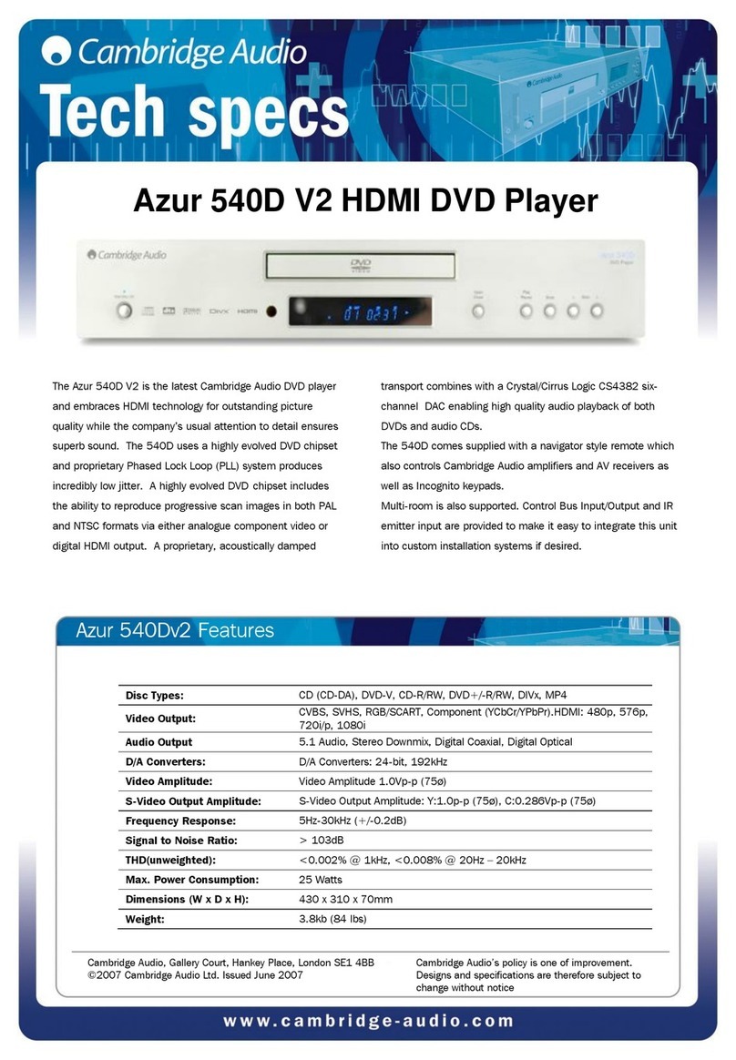 Cambridge Audio azur 540D V2 Specifications