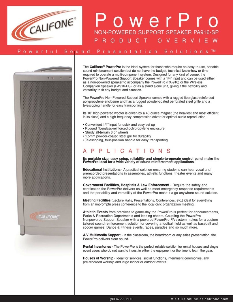 Califone PowerPro PA916-SP Specifications