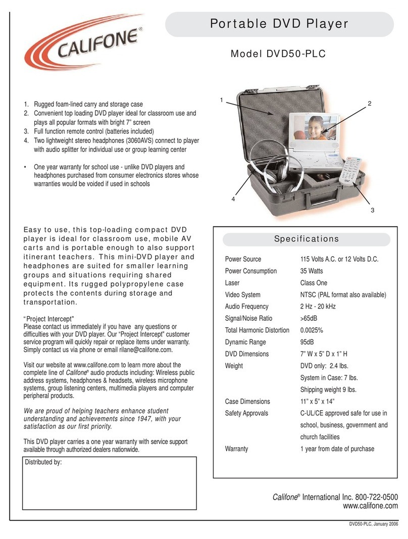 Califone DVD50-PLC Specifications