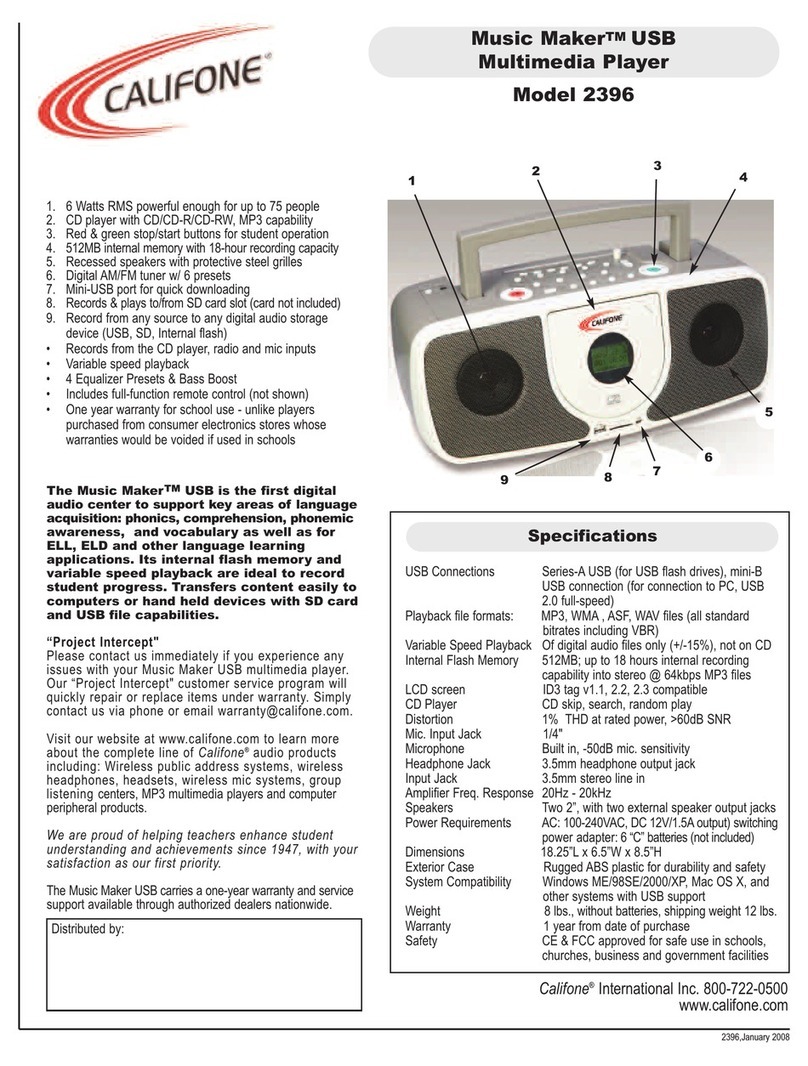 Califone Music Maker 2396 Specifications