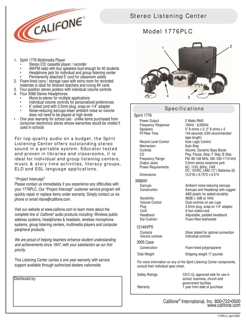 Califone 4-Person Spirit Learning Center 1776PLC-6 User manual
