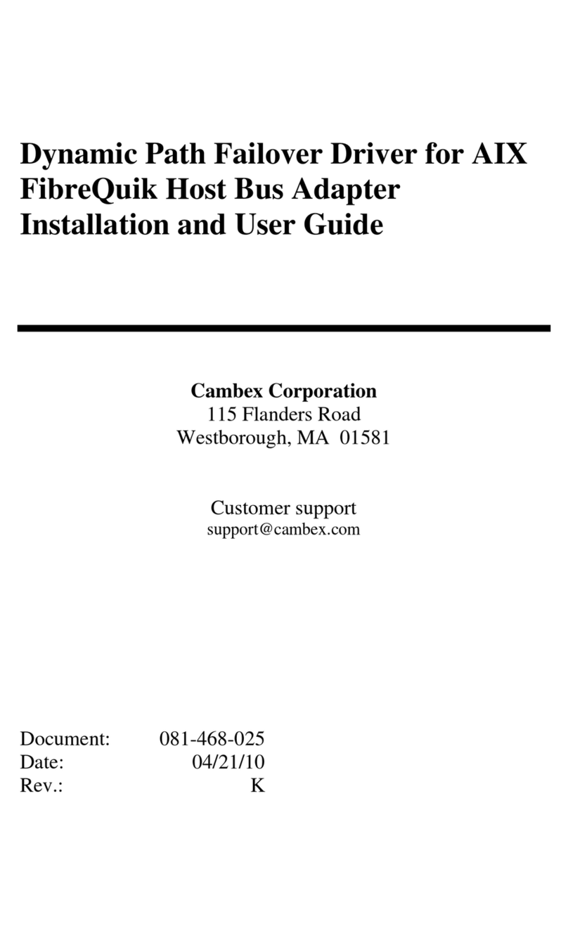 Cambex Bus Adapter Installation and user guide