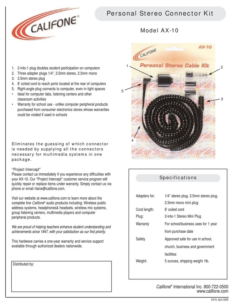 Califone AX-10 User manual Califone AX-10 User manual