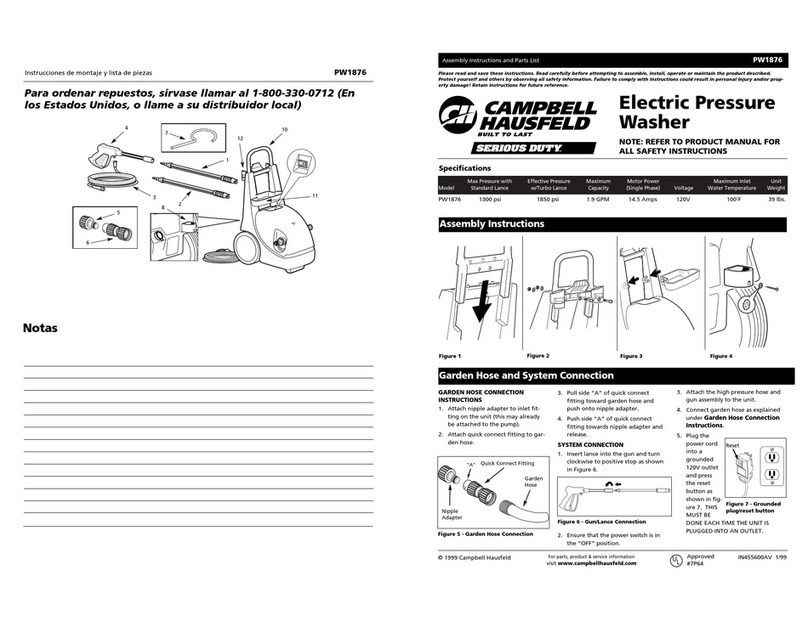 Campbell Hausfeld PW1876 Assembly instructions and parts list Campbell Hausfeld PW1876 Assembly instructions and parts list