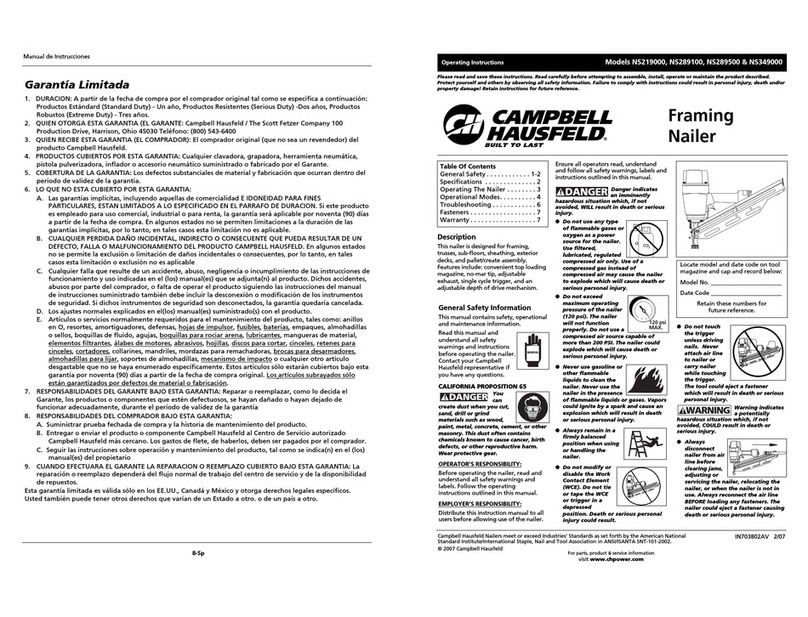 Campbell Hausfeld NS289100 operating instructions