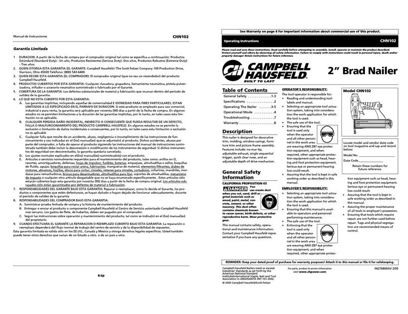 Campbell Hausfeld CHN102 User manual Campbell Hausfeld CHN102 User manual