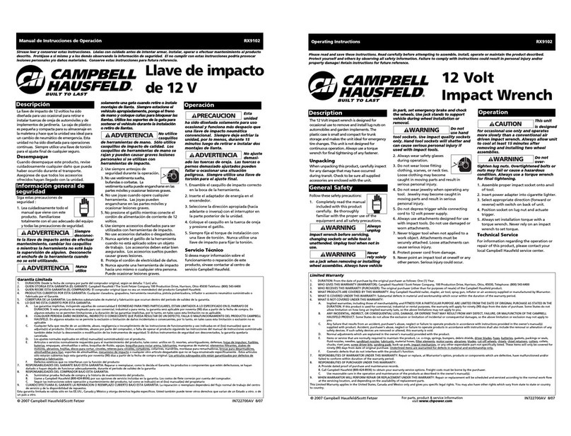 Campbell Hausfeld RX9102 operating instructions