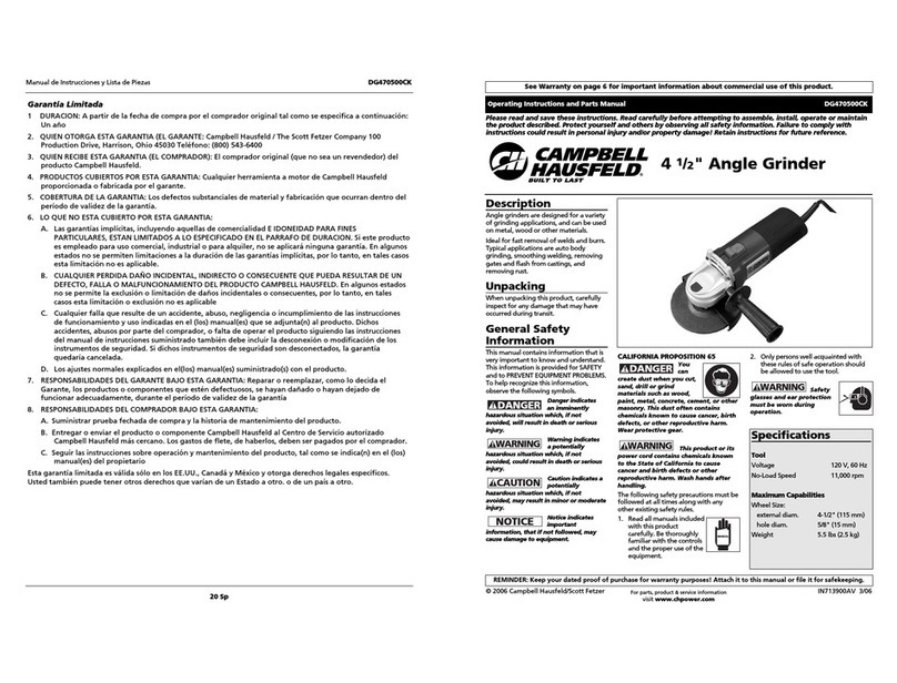 Campbell Hausfeld DG470500CK Operating instructions and parts manual
