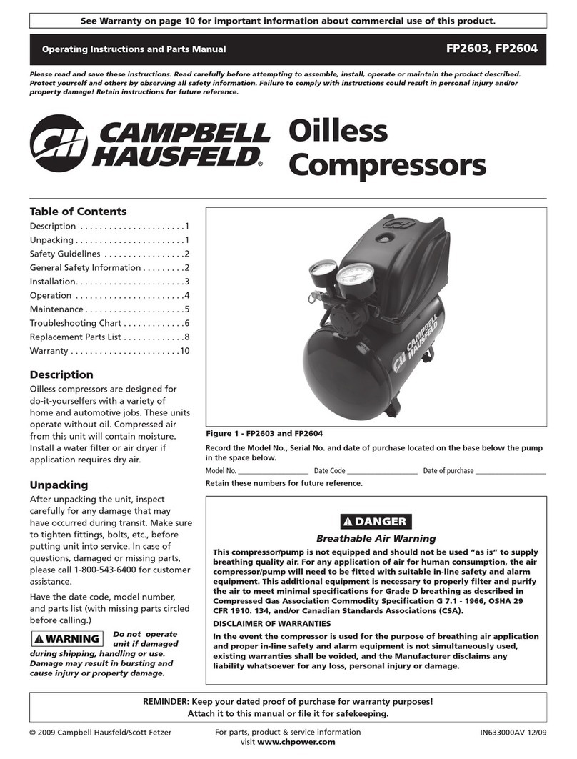 Campbell Hausfeld FP2603 Service manual