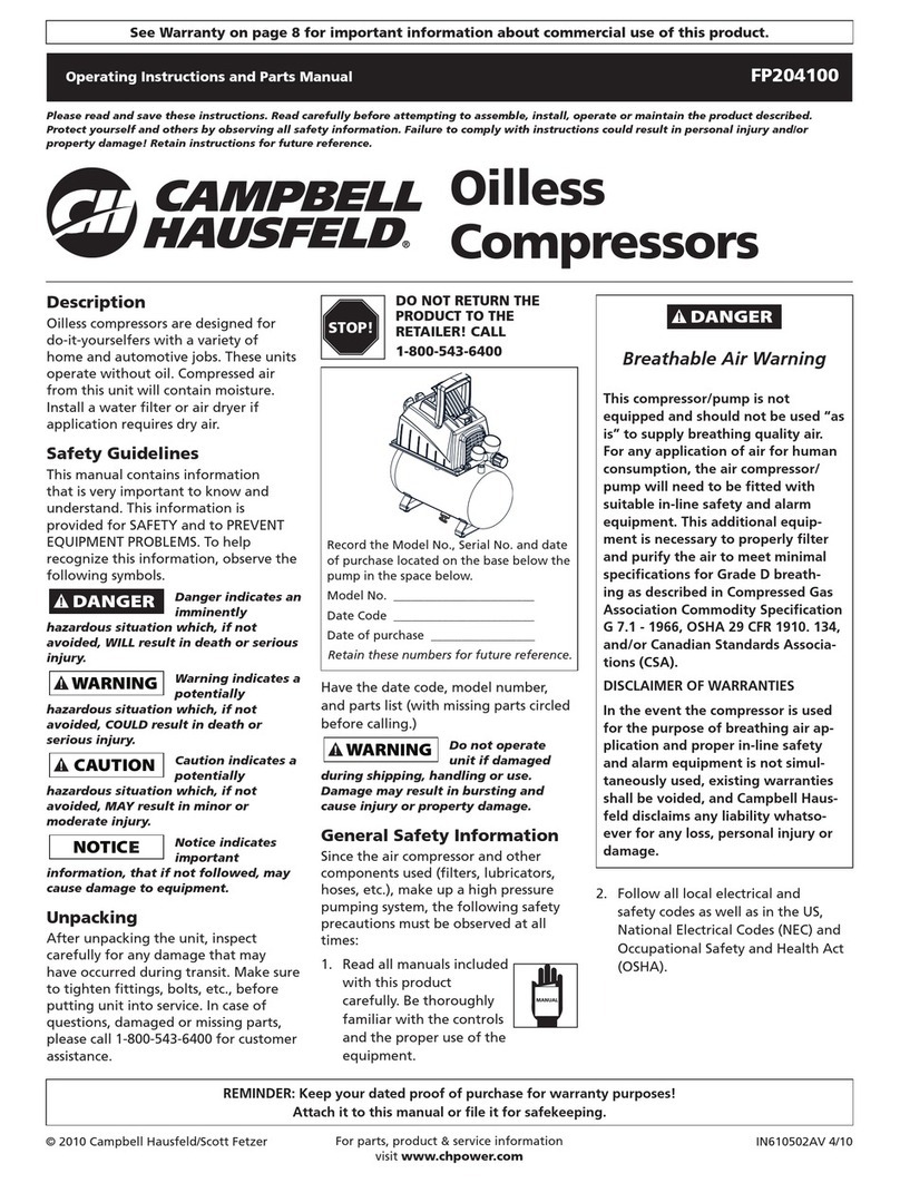 Campbell Hausfeld FP204100 Service manual