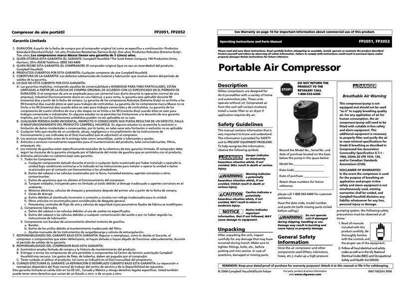 Campbell Hausfeld FP2051 Service manual