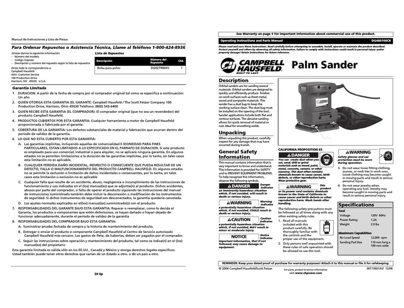 Campbell Hausfeld DG480100CK Service manual