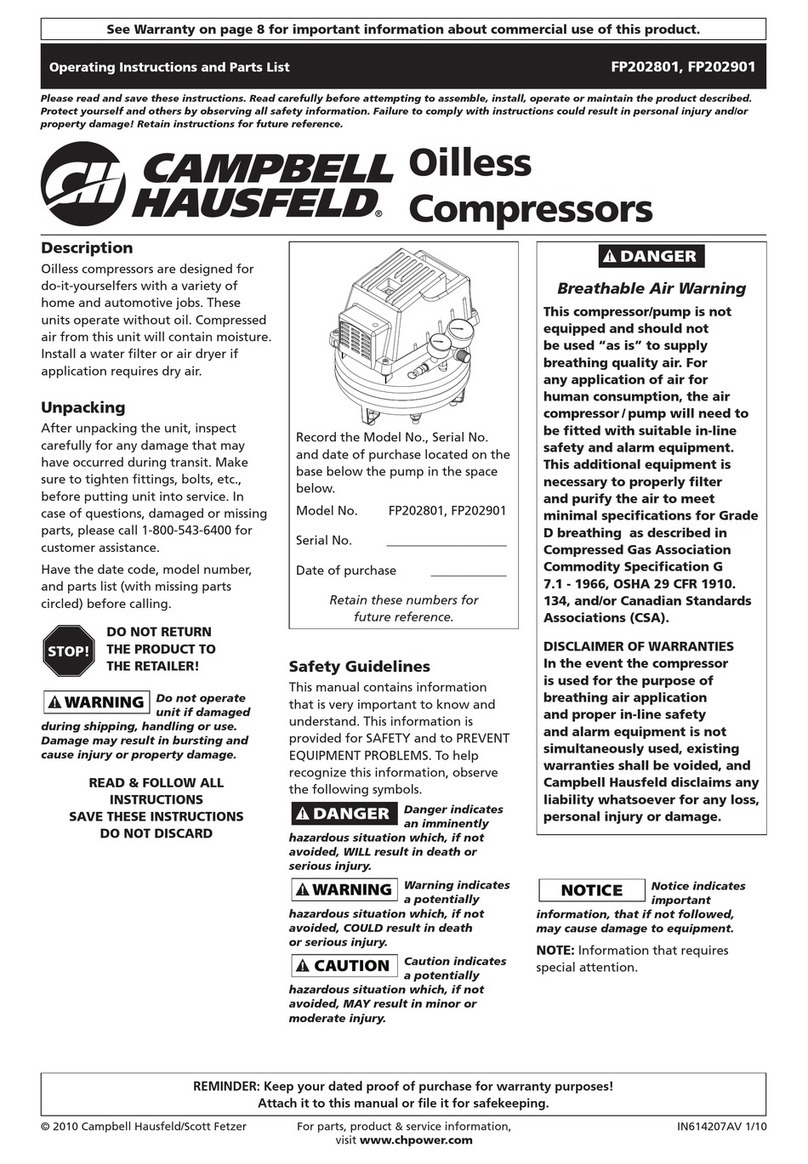 Campbell Hausfeld IN614207AV Use and care manual