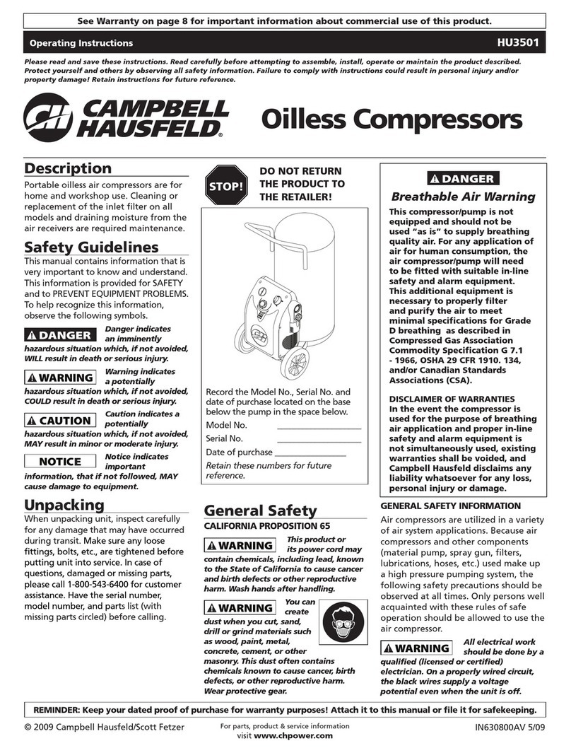 Campbell Hausfeld HU3501 operating instructions