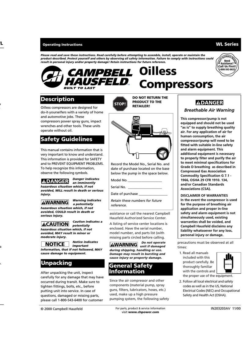 Campbell Hausfeld IN203203AV 11/00 operating instructions