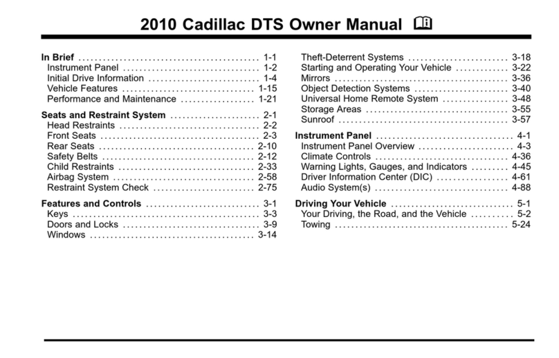 Cadillac 2010 DTS User manual Cadillac 2010 DTS User manual