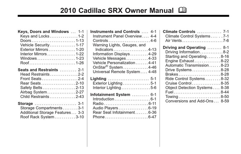 Cadillac 2010 SRX owner's manual