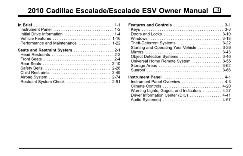 Cadillac 2010 Escalade User manual