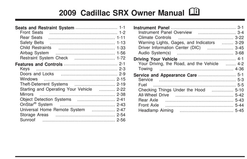 Cadillac 2009 SRX User manual Cadillac 2009 SRX User manual