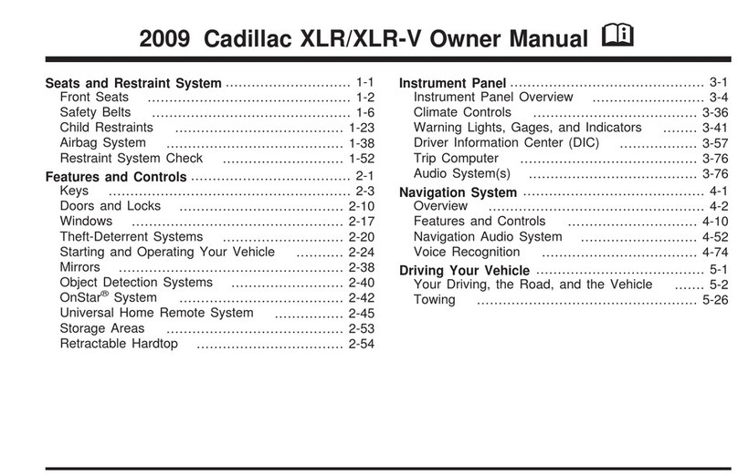 Cadillac 2009 XLR PLATINUM User manual