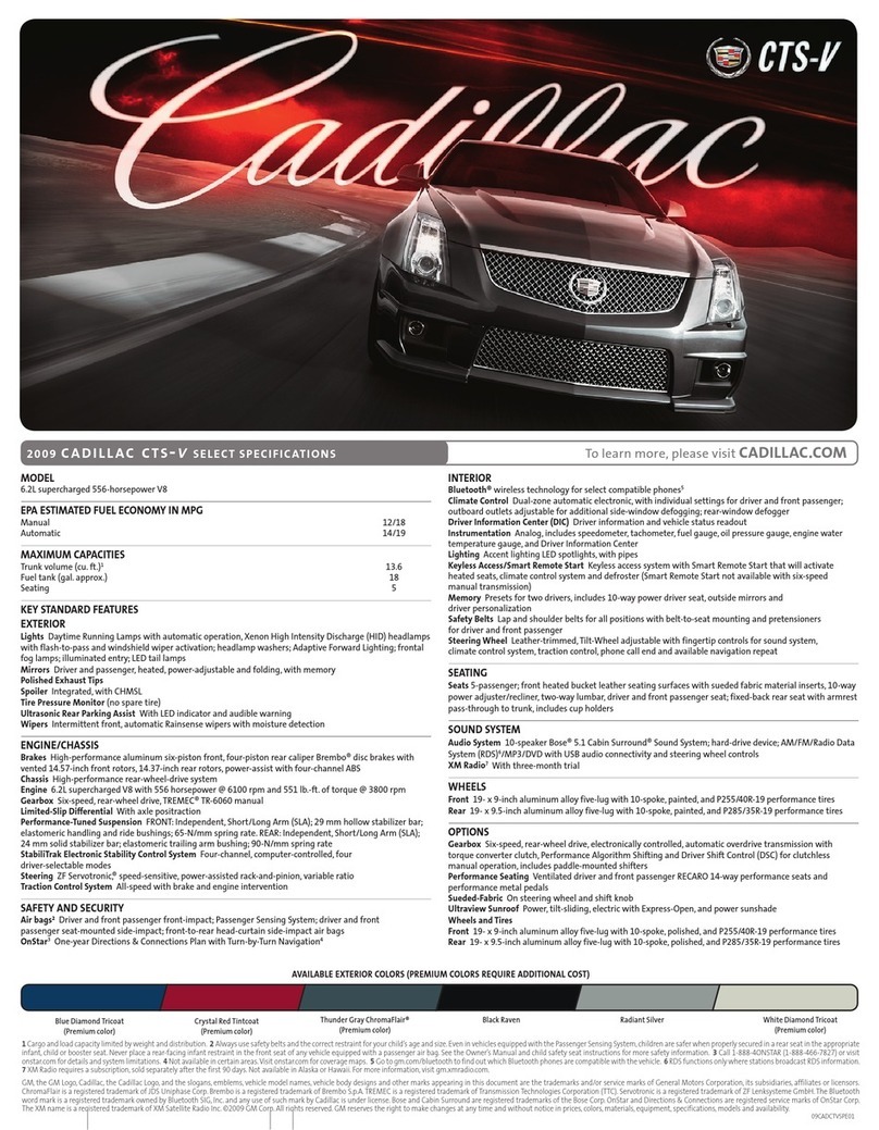 Cadillac CTS-V 2009 User manual Cadillac CTS-V 2009 User manual