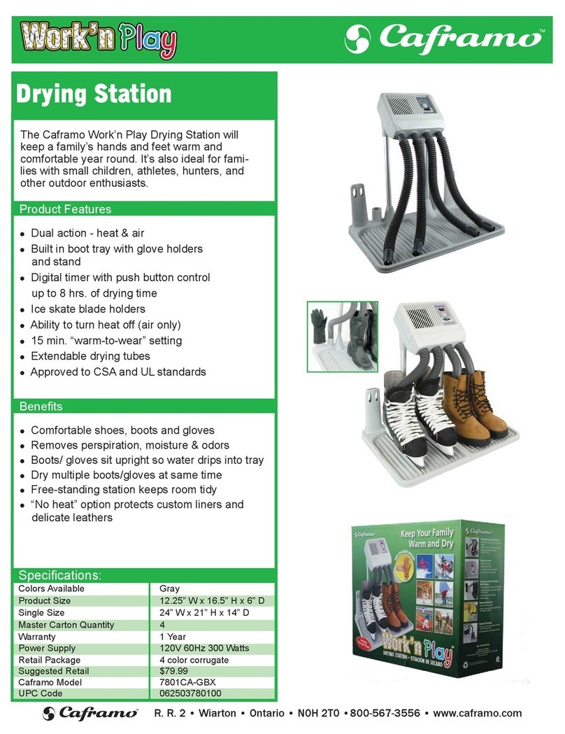 Caframo Work'n Play Drying Station 7801CA-GBX Specifications