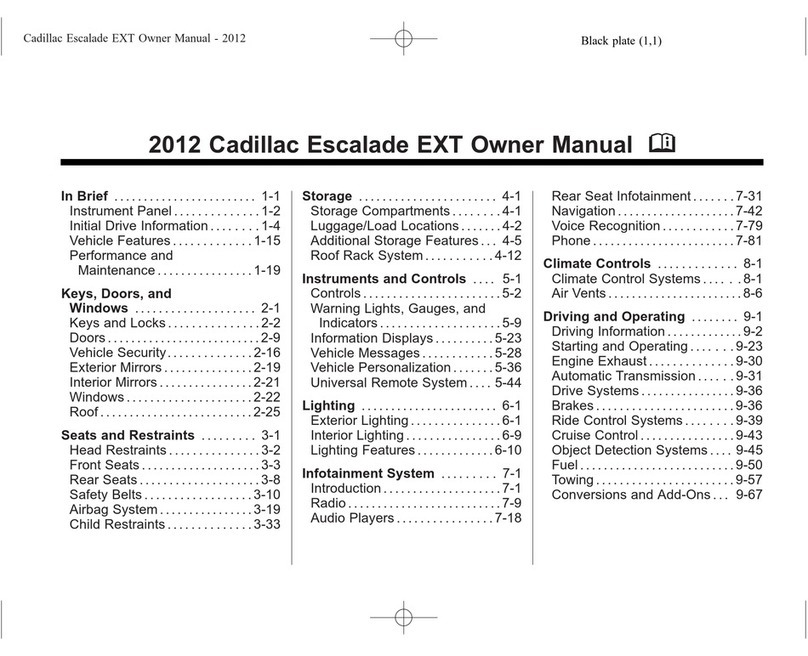 Cadillac Automobile owner's manual