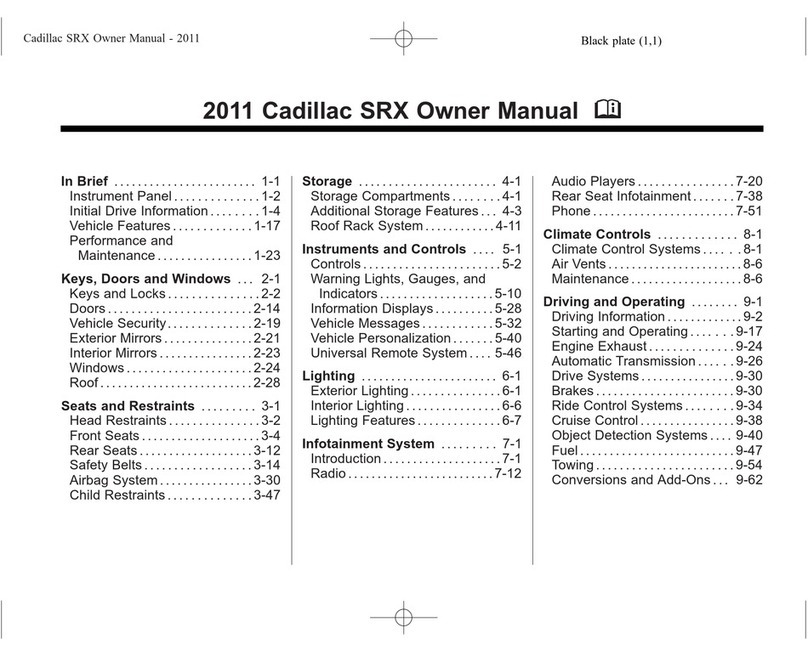 Cadillac 2011 SRX CROSSOVER User manual