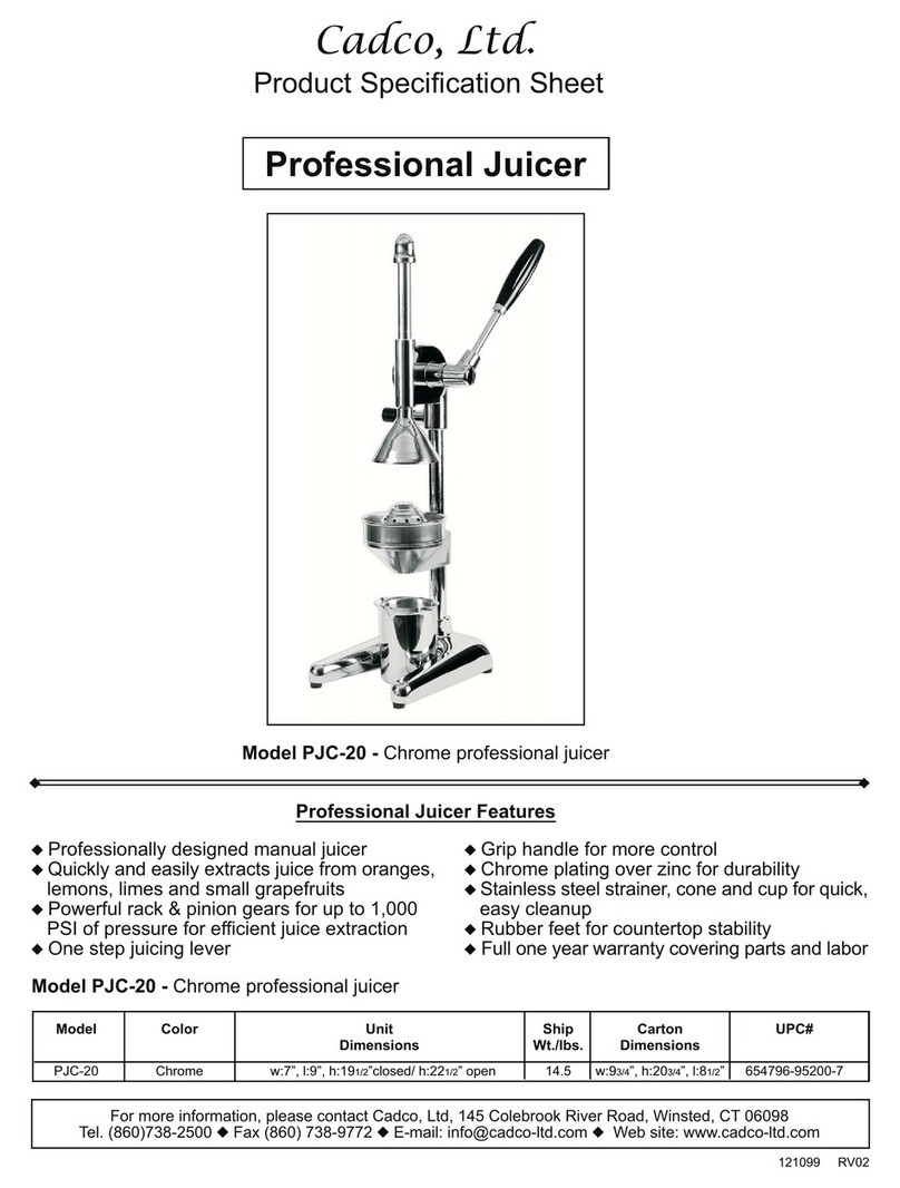 Cadco PJC-20 Installation instructions