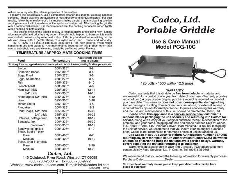 Cadco PCG-10C User manual