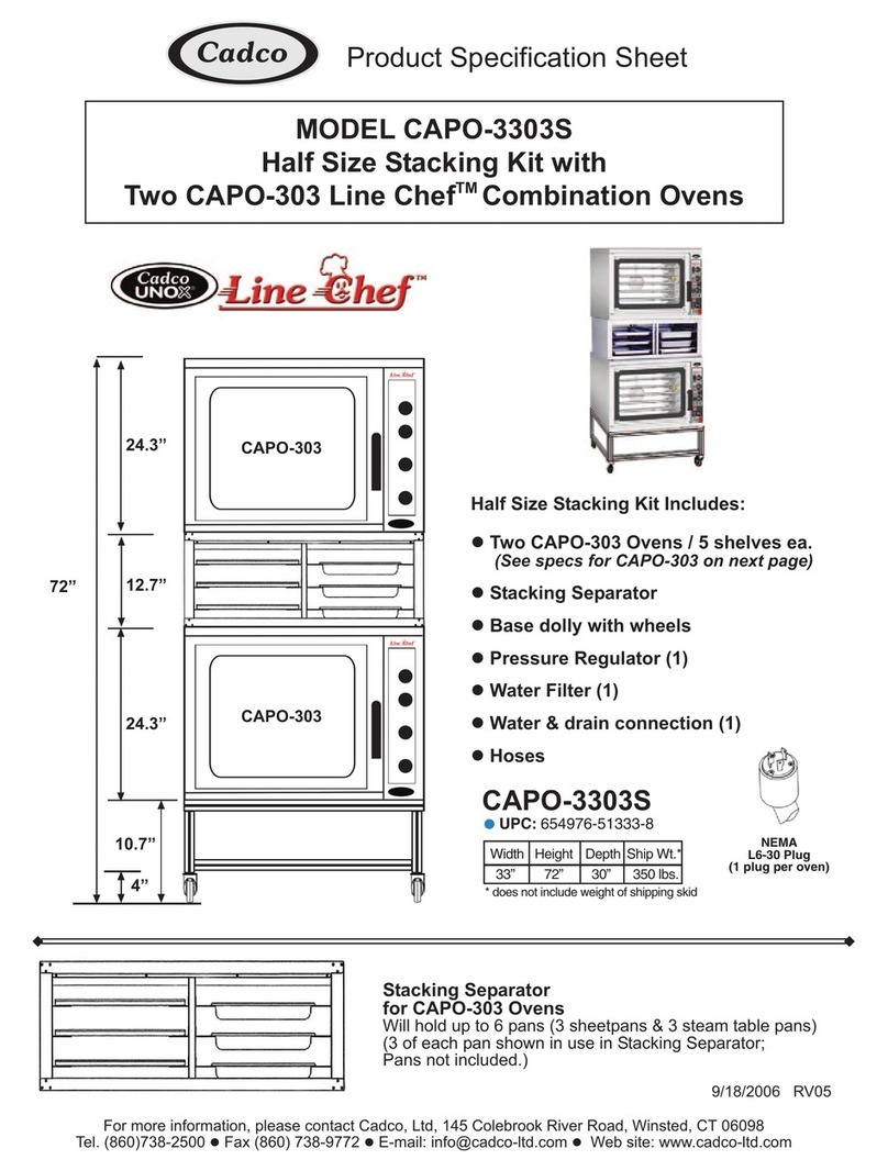 Cadco Line Chef CAPO-303 Product specification sheet Cadco Line Chef CAPO-303 Product specification sheet