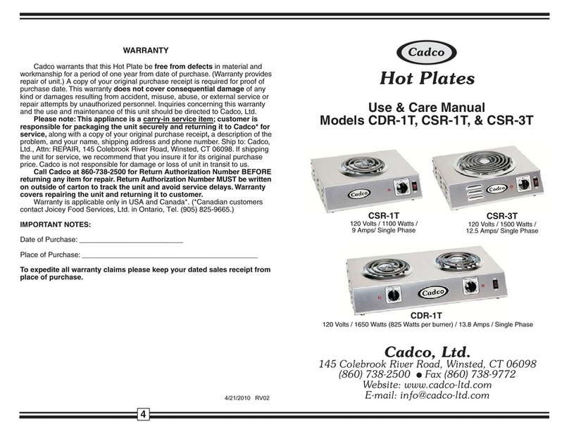 Cadco CDR-1T User manual