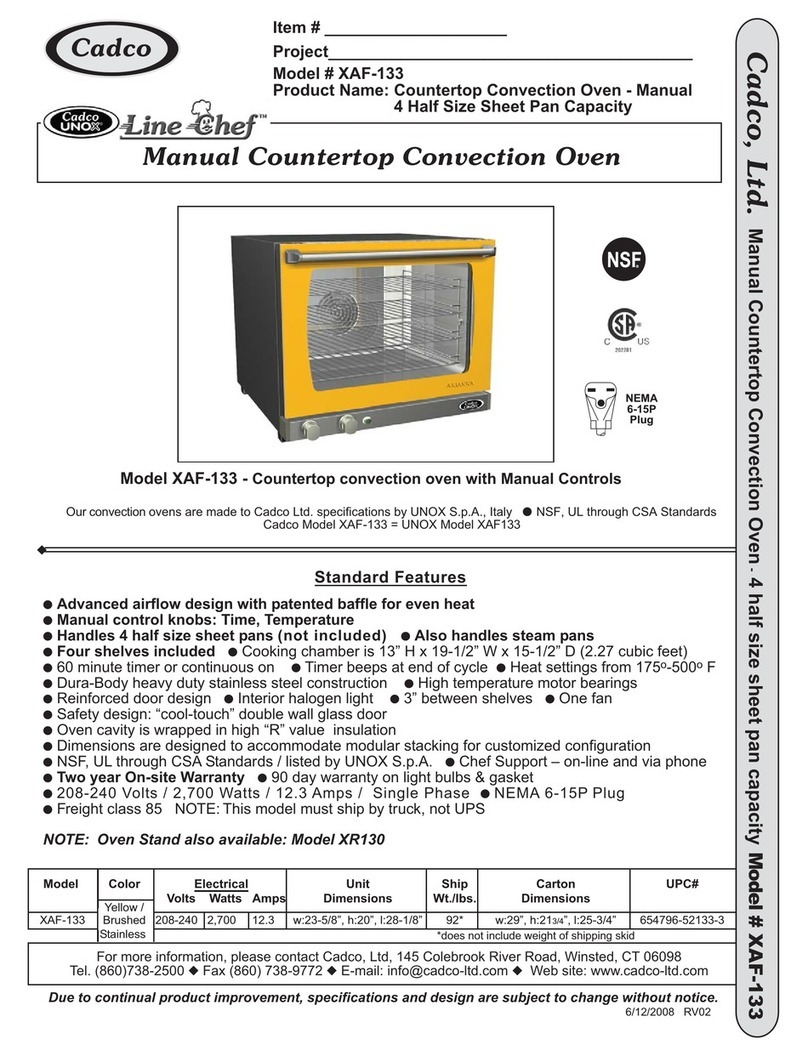 Cadco Line Chef XAF-133 User manual